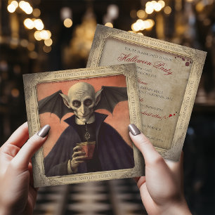Invitation QR Code Déplaisant Dracula Halloween