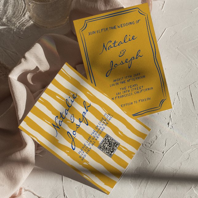 Invitation QR Code Italien Main Écrits Mariage (Créateur téléchargé)