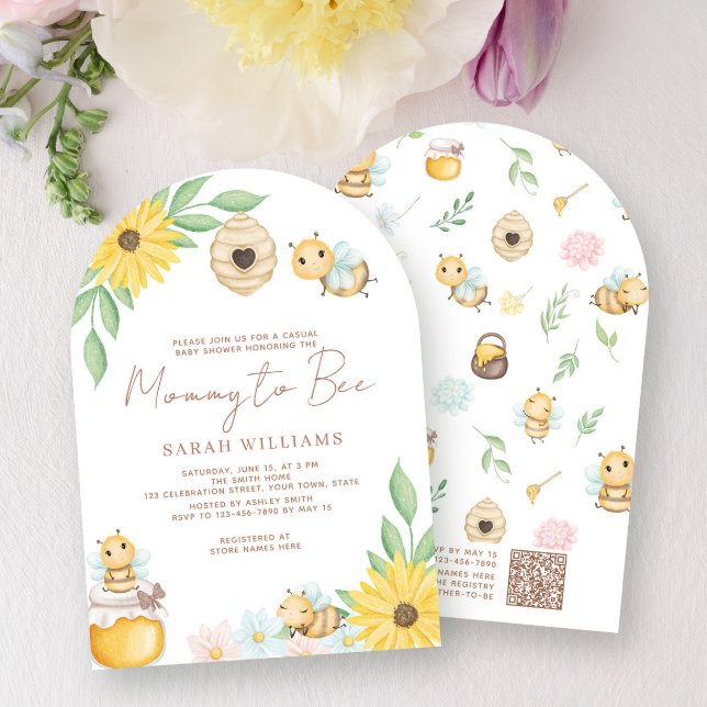 Invitation QR Code maman pour être un Baby shower neutre pour (Créateur téléchargé)