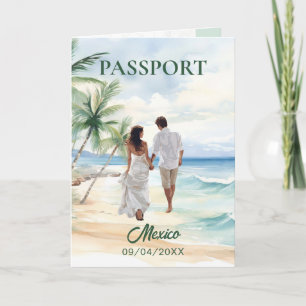 Invitation QR Code Passeport Mexico Beach Mariage Destination