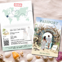 QR Code Passport Beach Mariage Destination