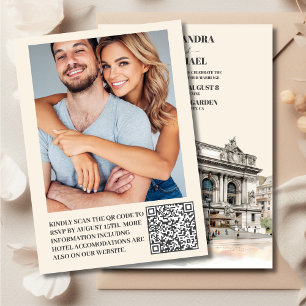 Invitation QR Code Photo Aquarelle New York Destination