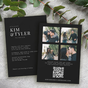 Invitation QR CODE photo collage mariage de typographie moder