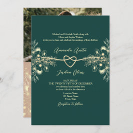 Invitation QR Code photo Emerald Green Mariage or