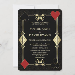 Invitation QR Glam Art Déco 20 Casino Vegas Poker Mariage