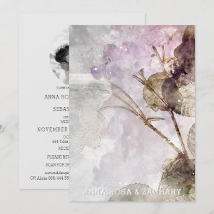 Invitation *~* QR Roses Vintages AR26 - Mariage PHOTO RSVP