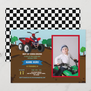 Invitation Quad Bike Birthday Invitation Riding Mu