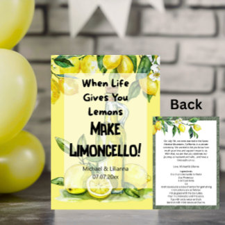 Invitation Quand la vie vous donne Limoncello Elopement Card