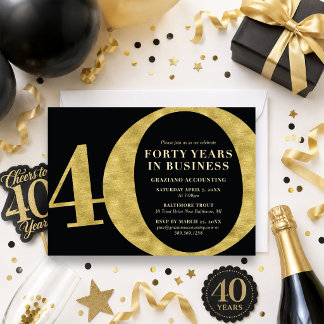 Invitation Quarante Ans d'Activité 40e Anniversaire