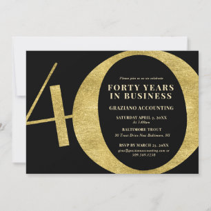 Invitation Quarante ans d'affaires 40e anniversaire