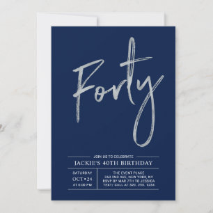 Invitation Quarante Fête d'anniversaire moderne 40 ans Arge