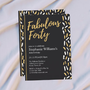 Invitation Quarantième Fantastique Anniversaire 40 ans d'une