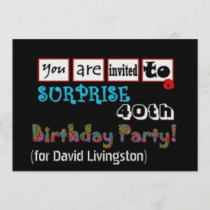 Invitation quarantième Modèle d'invitation de fête