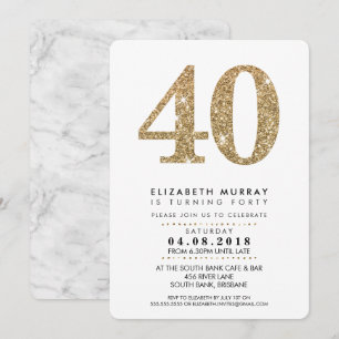 Invitation Quarantième parties scintillantes ÉLÉGANTES 40