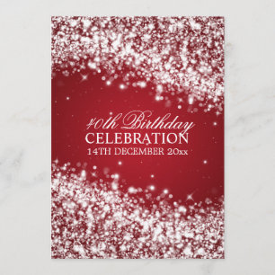 Invitation Quarantième rouge de scintillement élégant de