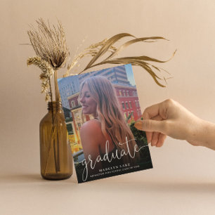 Invitation Quart vertical minimaliste photo 2023 Graduation