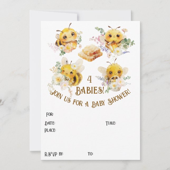 Invitation quatre bébés (Devant)