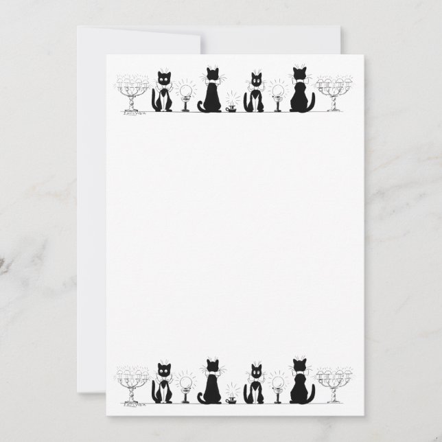 Invitation Quatre Chats noirs, Louis Wain (Devant)