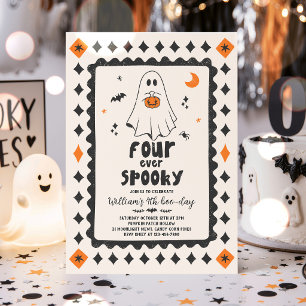 Invitation Quatre Ever Spooky Halloween Garçon Fantôme 4ème A