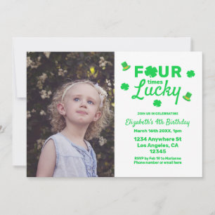 Invitation Quatre fois Lucky 4e anniversaire