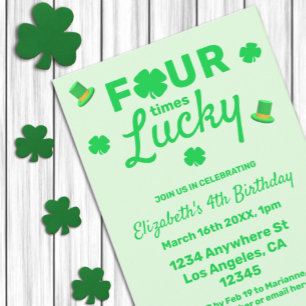 Invitation Quatre fois Lucky 4e anniversaire