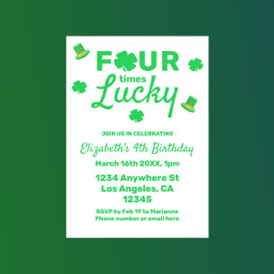 Invitation Quatre fois Lucky 4e anniversaire