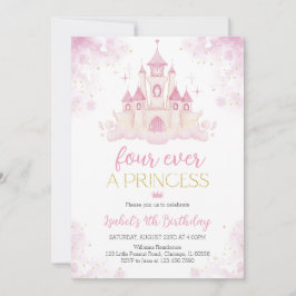 Invitation Quatre fois Princesse 4e anniversaire