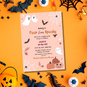Invitation Quatre fois Spooky Halloween Anniversaire Chauves-