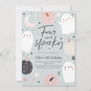 Invitation Quatre Jours Éffrayants d'Halloween Boho Ghost 4e 