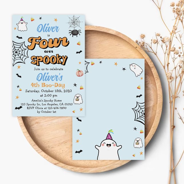 Invitation Quatre Jours Éffrayants d'Halloween Boy 4e anniver (Créateur téléchargé)