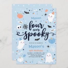 Invitation Quatre Jours Éffrayants Halloween Ghost 4e anniver