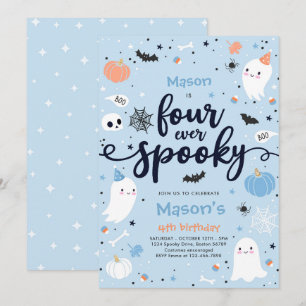 Invitation Quatre Jours Éffrayants Halloween Ghost 4e anniver