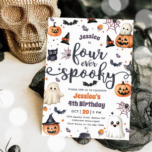 Invitation Quatre Jours Éffrayants Halloween Ghost 4e anniver