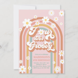 Invitation Quatre Jours Super Boho Daisy Rainbow 4e anniversa