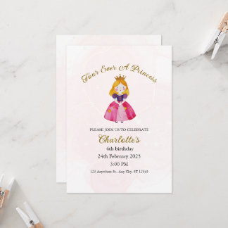 Invitation Quatre Jours Une Princesse Quatrième Anniversaire