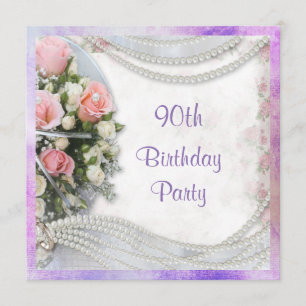 Invitation Quatre-vingt-dixième fête d'anniversaire