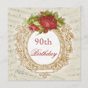 Invitation Quatre-vingt-dixième feuille de musique de cadre