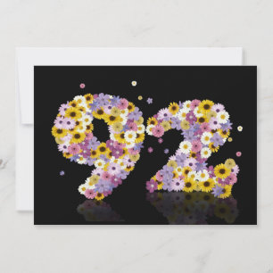 Invitation quatre-vingt-douzième Fête d'anniversaire, avec