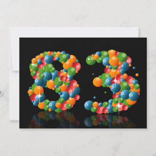 Invitation quatre-vingt-troisième Fête d'anniversaire, avec