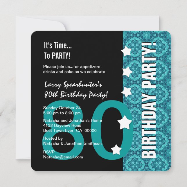 Invitation quatre-vingtième Anniversaire drôle PAS au-dessus (Devant)