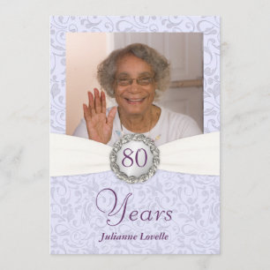 Invitation quatre-vingtième Damassé de lavande d'invitations
