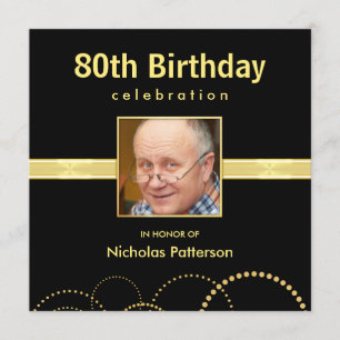 Invitation quatre-vingtième Fête d'anniversaire formelle -