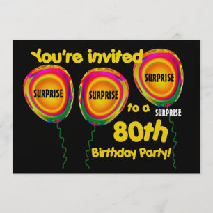 Invitation quatre-vingtième Modèle d'invitation de fête