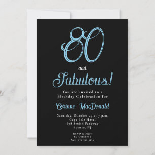 Invitation Quatre-vingts ans et Fabuleux 80e Anniversaire