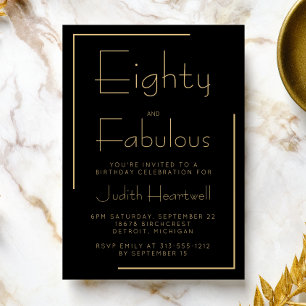 Invitation Quatre-vingts et Fabuleux Fête d'anniversaire de 8