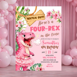 Invitation Quatrième anniversaire Rose Four Rex en liberté
