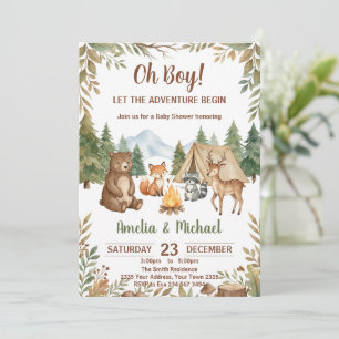 Invitation Que l'aventure commence Fête de bébé garçon en for
