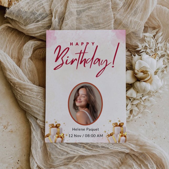 Invitation Que les bougies de votre gâteau brillent (May the candles on your cake shine bright invitation)