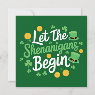 Invitation Que les frénésies commencent Drôle de St Patrick
