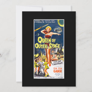 Invitation Queen of Outer Space Science Fiction Halloween Sci